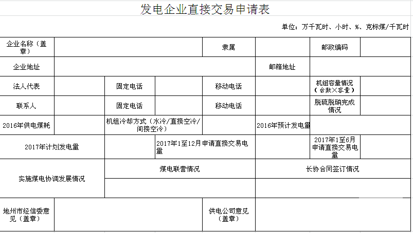 新疆申報(bào)2017年電力用戶(hù)與發(fā)電企業(yè)新增電量雙邊交易試點(diǎn)的通知