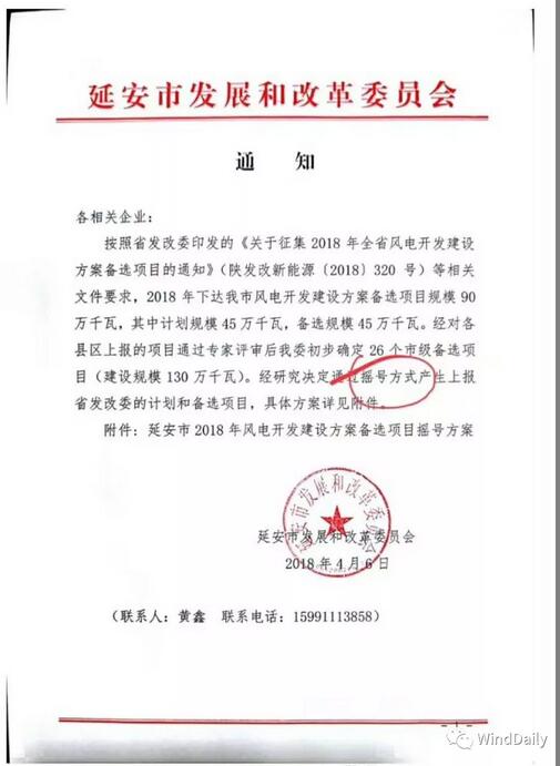 中國風電領域首次出現“搖號”上報風電項目！