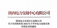 陜西電力交易中心有限公司關(guān)于召開(kāi)陜西省2018年下半年電力直接交易<font color=