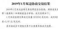 2019年湖南1月雙邊協(xié)商交易結(jié)果 價(jià)差-3.95元/兆瓦時(shí)